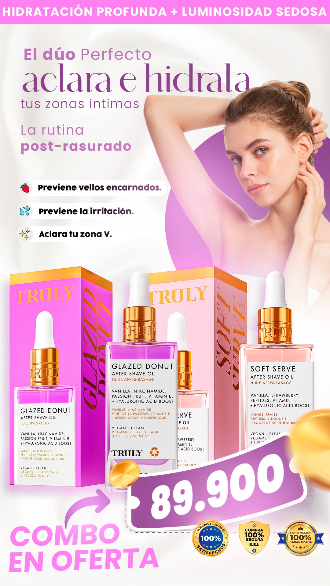 Combo Truly | Tónico post rasurado.